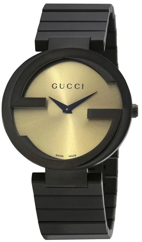 Gucci Interlocking Special Grammy Bracelet Black Ladies Watch YA133314