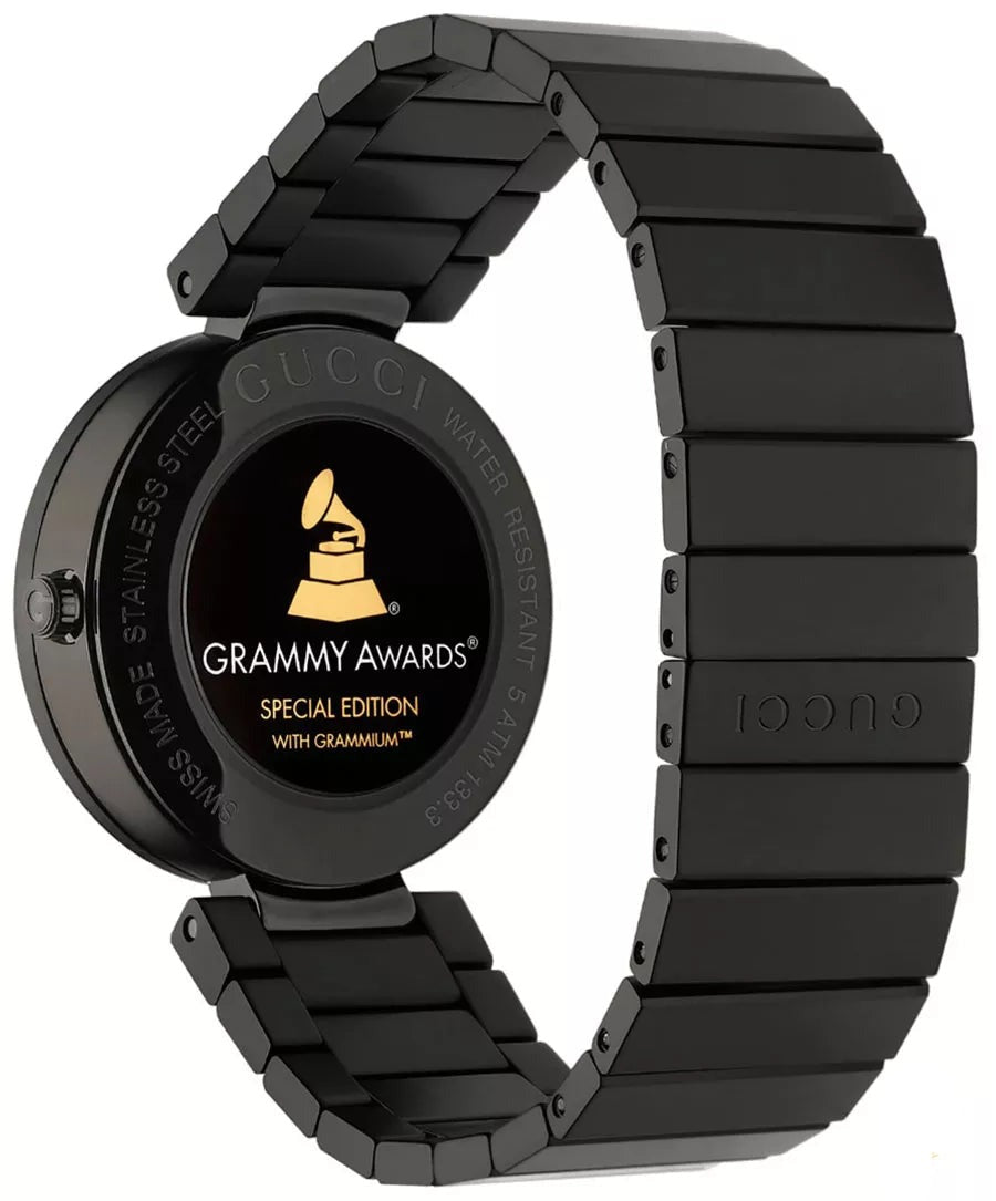 Gucci Interlocking Special Grammy Bracelet Black Ladies Watch YA133314