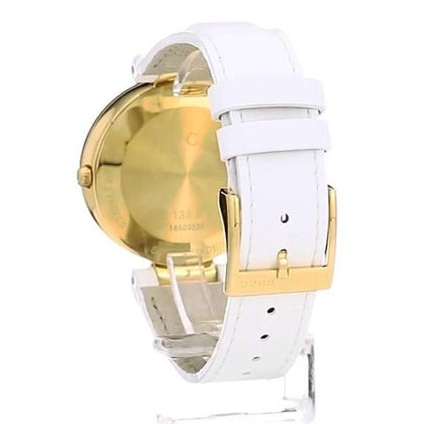 Gucci Interlocking White Leather Women's Watch - YA133327