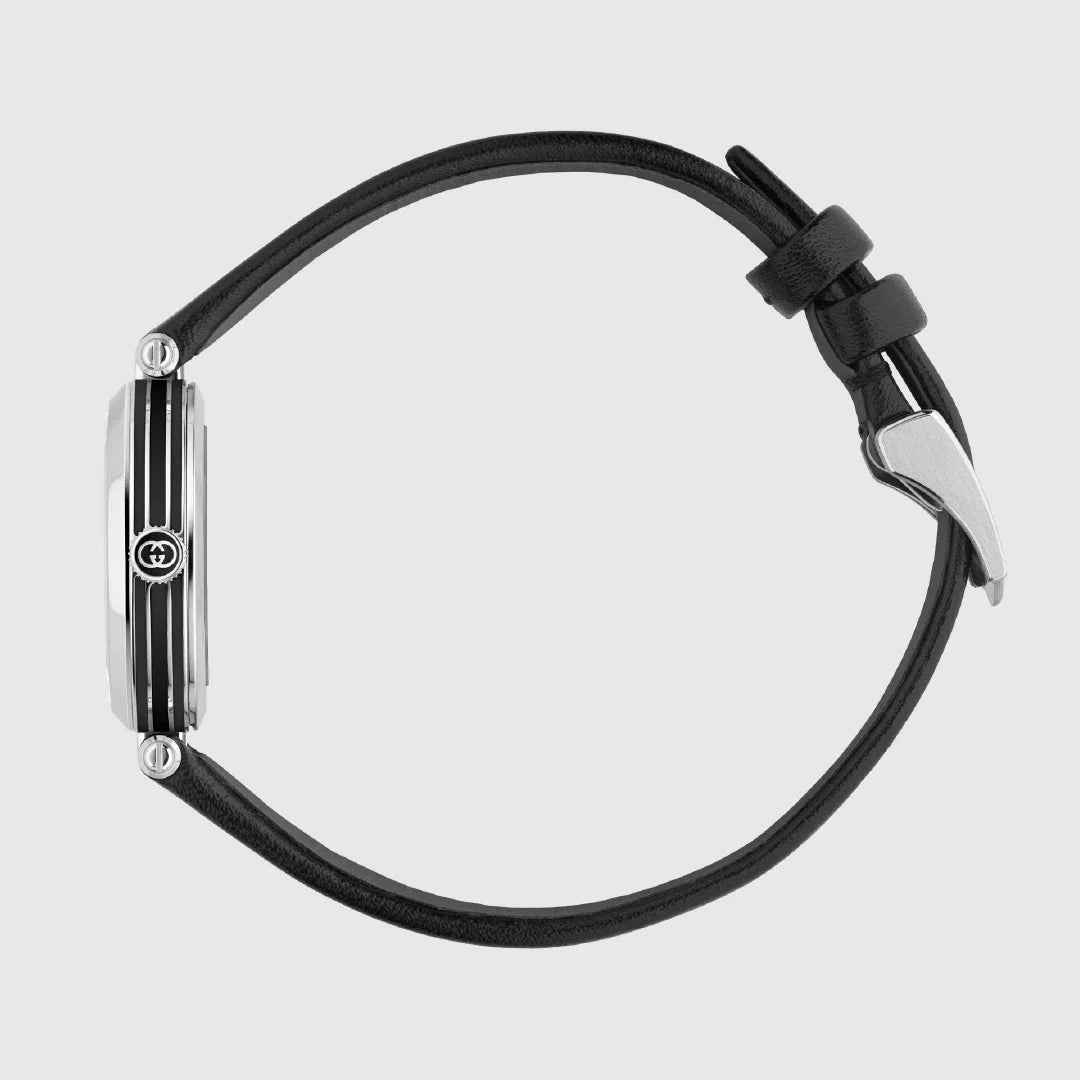 Gucci Model 2000 Quartz 24mm Black Leather Women's Watch YA167503