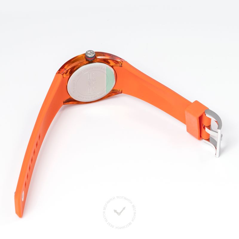 Gucci Sync white rubber strap with buckle and red stripe accent detail