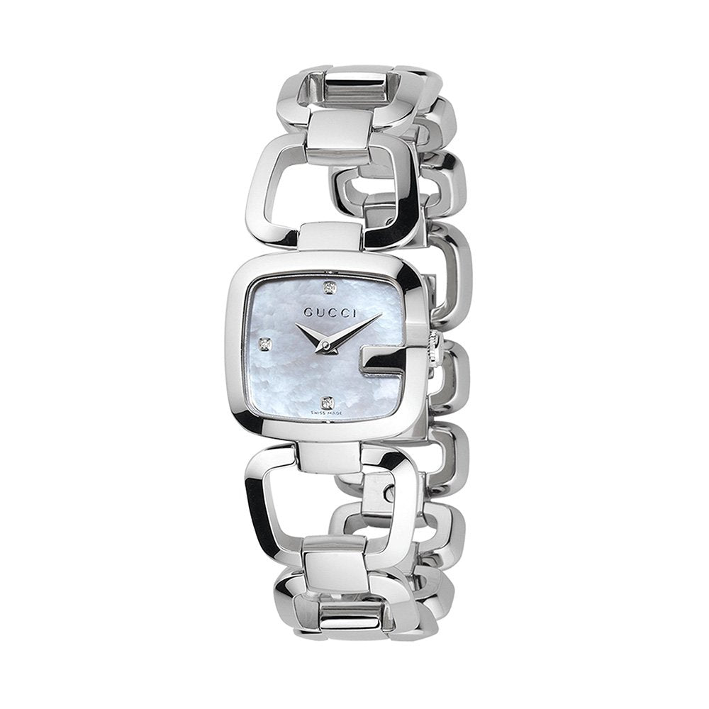 Gucci YA125502 Mother of Pearl Dial Stainless Steel Diamond Ladies Watch