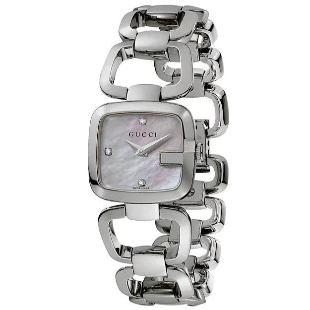 Gucci YA125502 Mother of Pearl Dial Stainless Steel Diamond Ladies Watch