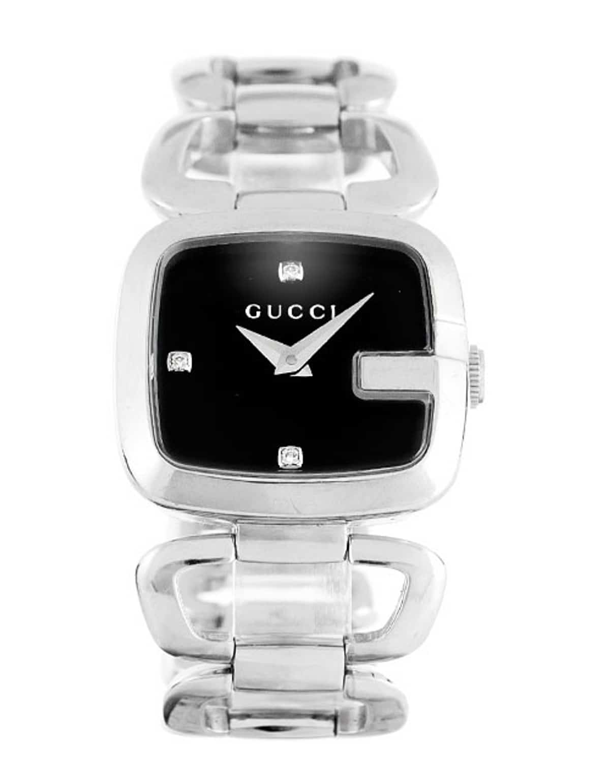 Gucci YA125509 ladies dress watch with diamond indices and link bracelet