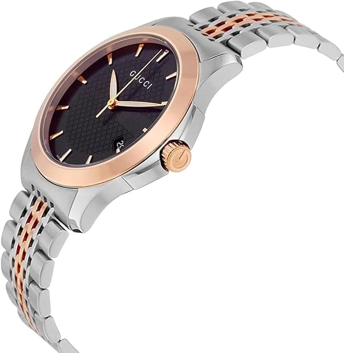 Gucci Black Dial Metal Band Men's Watch - YA126410