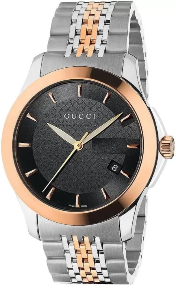 Gucci Black Dial Metal Band Men's Watch - YA126410
