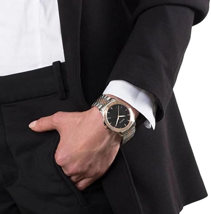 Gucci Black Dial Metal Band Men's Watch - YA126410