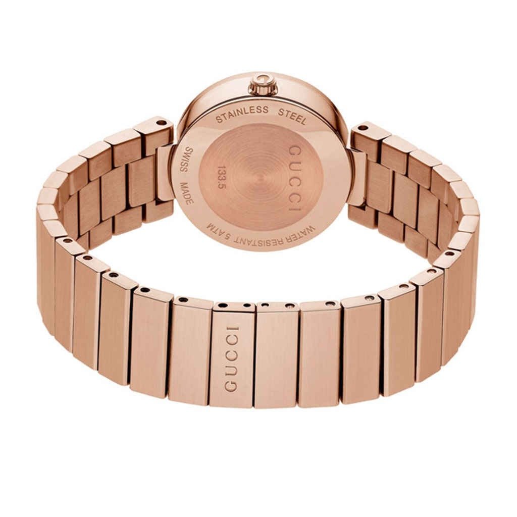 Gucci Interlocking G Mother of Pearl Dial Rose Gold Stainless Steel Women's Watch YA133515