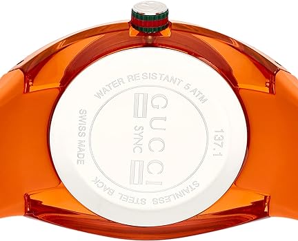 Gucci Orange Rubber Strap Men's Watch - YA137108