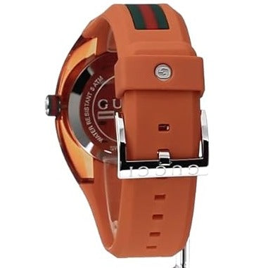 Gucci Orange Rubber Strap Men's Watch - YA137108