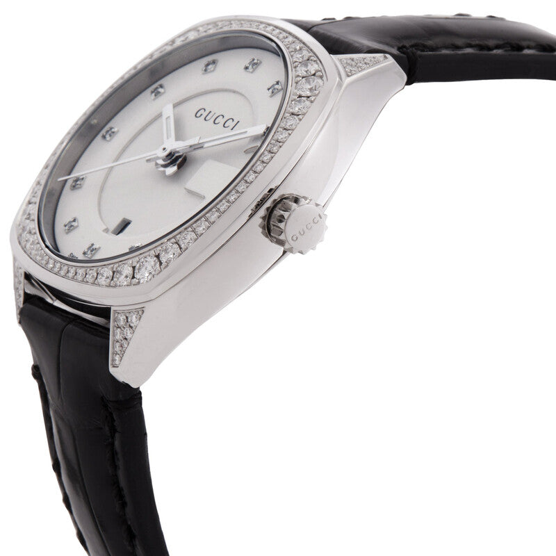 Gucci Diamond Silver-tone Dial Ladies Watch YA142507