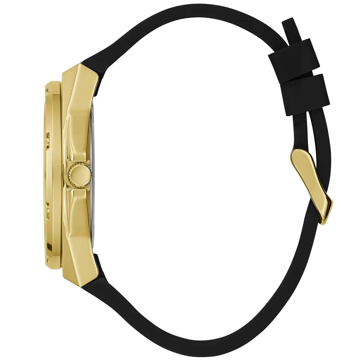 Guess Asteria Multifunction Gold Dial Black Rubber Strap Women Watch - GW0620L2