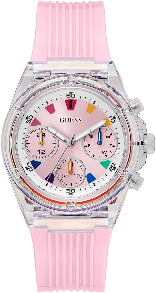 Guess Athena Quartz Pink Dial Ladies Watch - GW0438L7