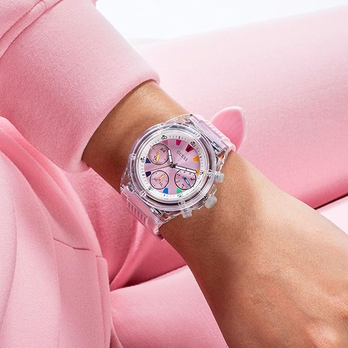 Guess Athena Quartz Pink Dial Ladies Watch - GW0438L7