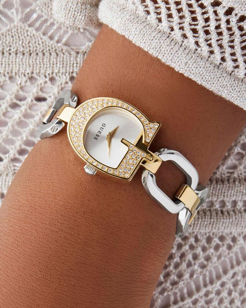 GUESS Bejeweled 22 mm Silver Dial Analog Women Watch - GW0683L5