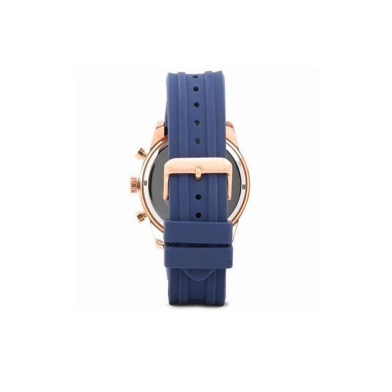 Guess Caliber White Dial Blue Rubber Strap Chronograph Men's Watch W0864G5