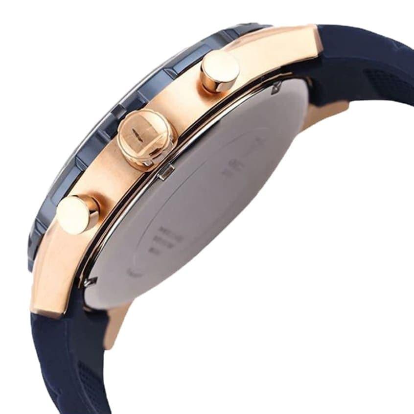 Guess Caliber White Dial Blue Rubber Strap Chronograph Men's Watch W0864G5