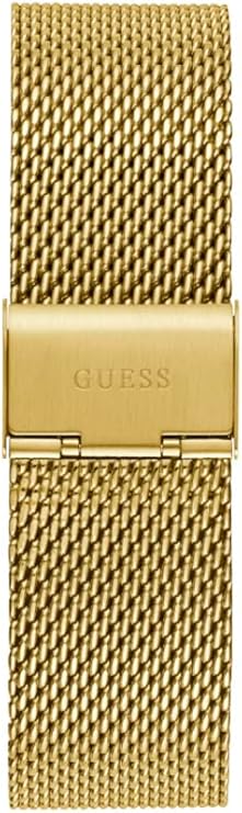 Guess Continental Chronograph Black Dial Gold Mesh Strap Men Watch - GW0582G2