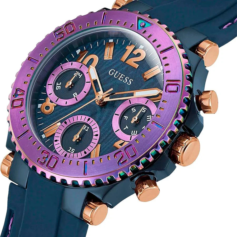Guess Cosmic Multifunction Blue Dial Blue Silicone Strap Women Watch - GW0466L2