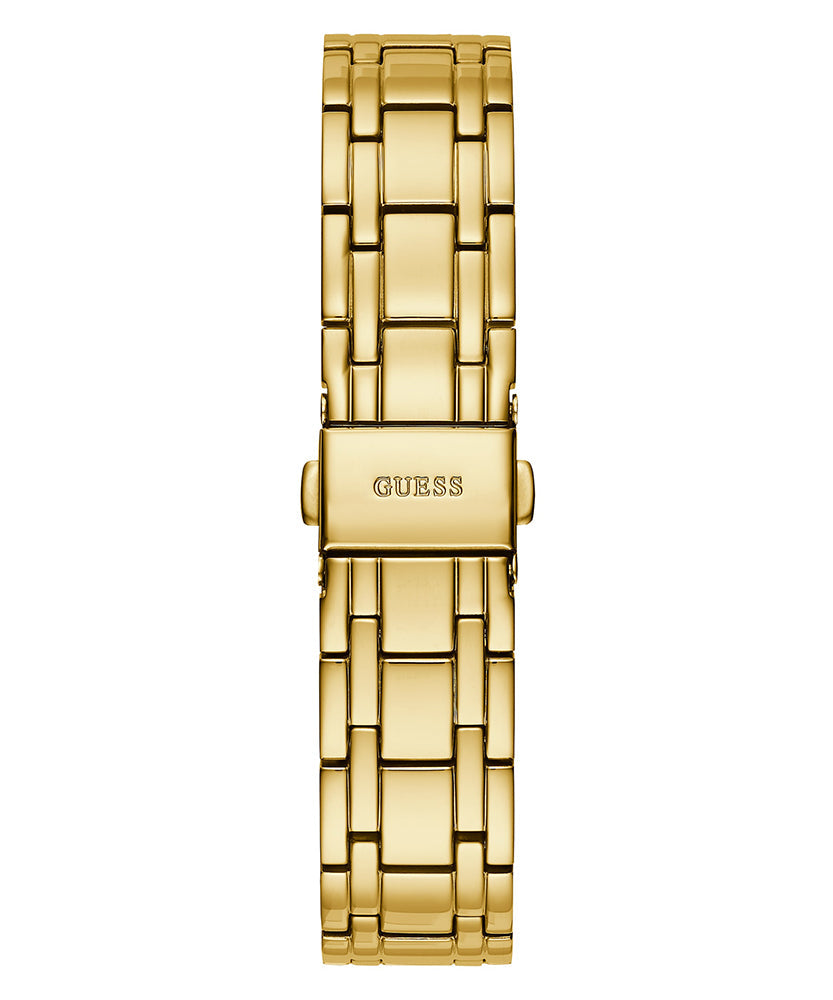 Gold-tone metal bracelet strap for Guess Crystalline watch with interlocking links