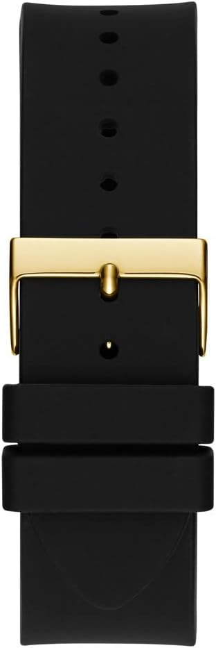 Guess Cut-Through Gold-Tone and Black Silicone Multifunction Watch - GW0537G2