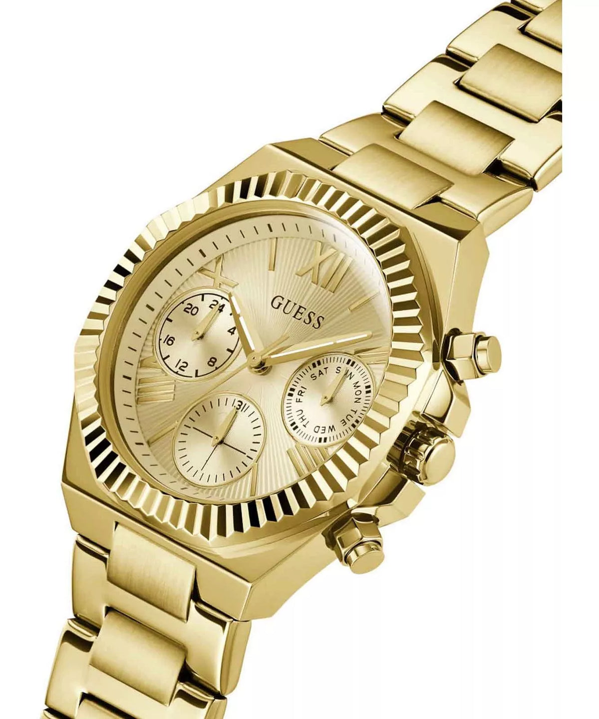 Guess Equality Gold Round Dial Quartz Analog Women Watch - GW0769L2