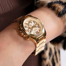 Guess Equality Gold Round Dial Quartz Analog Women Watch - GW0769L2