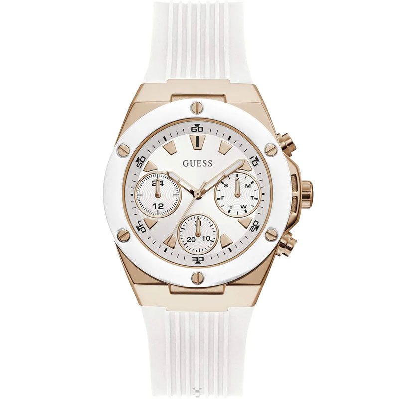 GUESS White Rose Gold Tone Multi-function Ladies Watch - GW0030L3