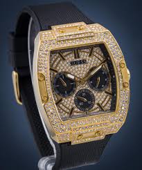 GUESS Black Gold Tone Multi-function Mens Watch - GW0048G2