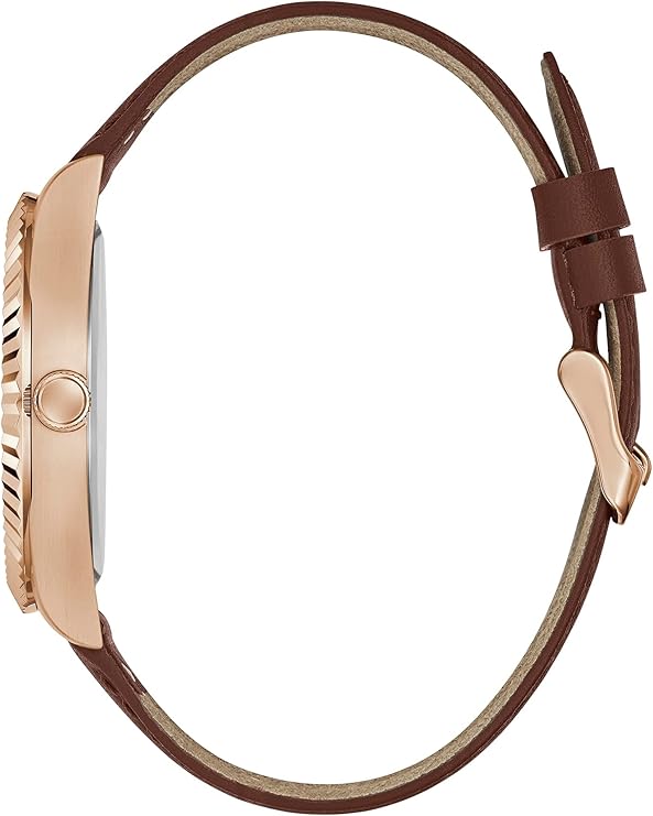 Guess Eco-Friendly Brown Leather Recycled Ultra Suede Strap Watch - GW0353G2