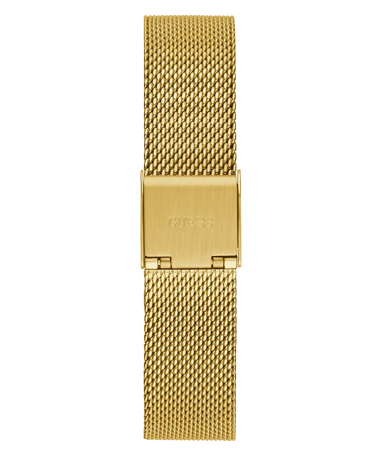 GUESS GW0354L4 gold mesh bracelet with fold-over clasp detail