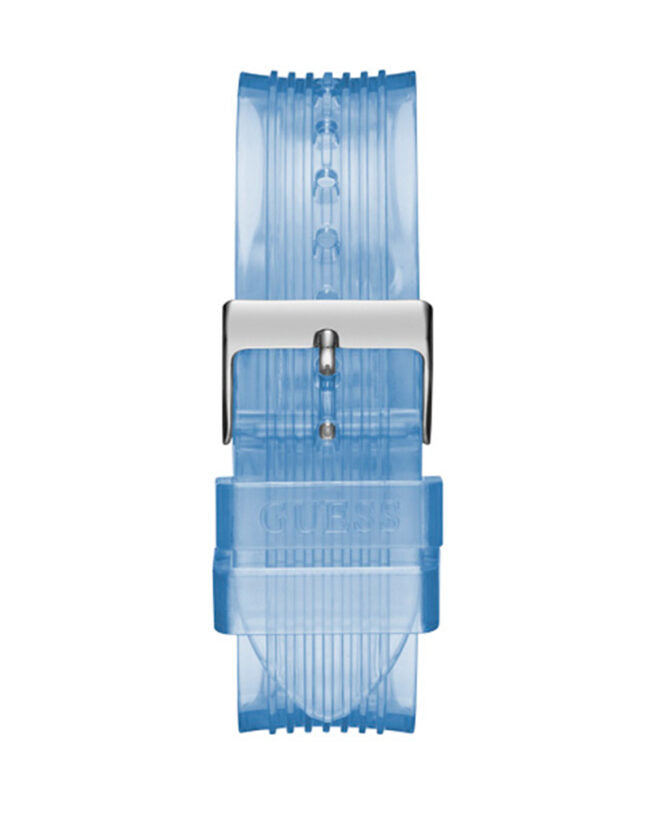 Guess Blue Silicone Silver Case Women's Watch - GW0409L1
