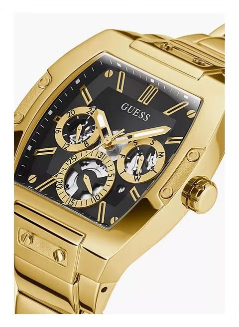 Guess Gold Tone Stainless Steel Black Dial Mens Watch - GW0456G1
