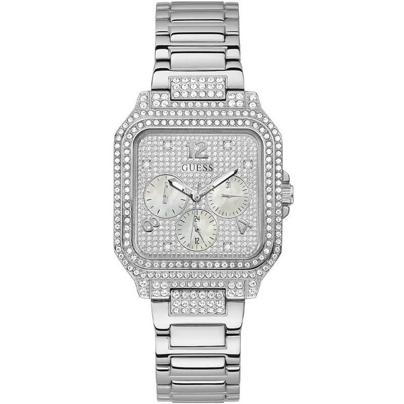 Guess Multifunction Quartz Silver Dial Silver Steel Strap Women Watch - GW0472L1