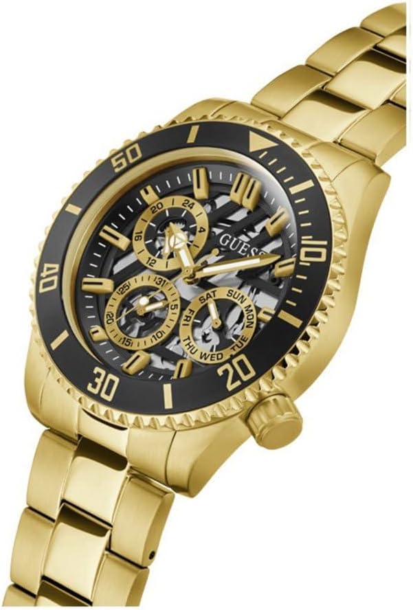 Guess Black Dial Gold Men's Watch - GW0488G2