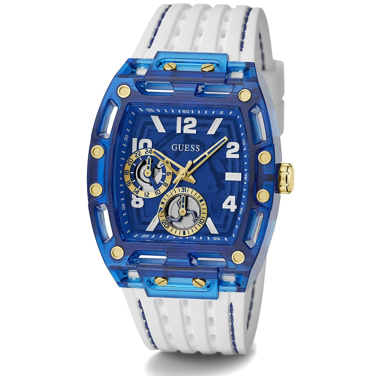 GUESS White Blue Multi-function Mens Watch - GW0499G6