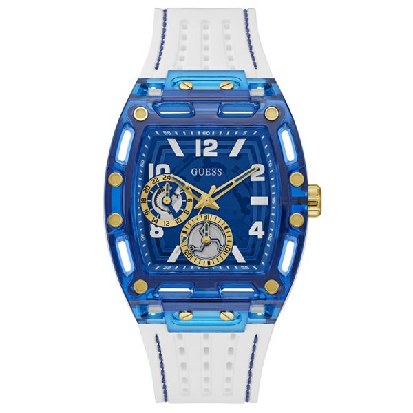 GUESS White Blue Multi-function Mens Watch - GW0499G6