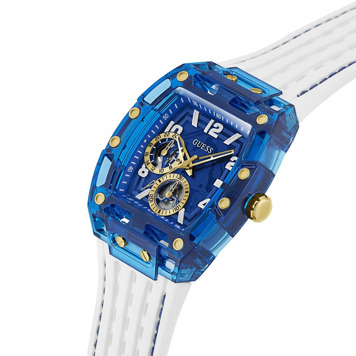 GUESS White Blue Multi-function Mens Watch - GW0499G6