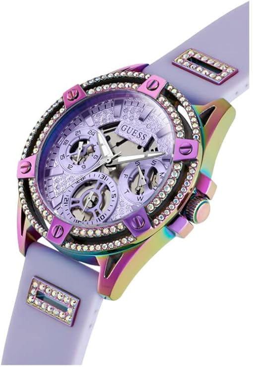 GUESS Purple Iridescent Multi-function Ladies Watch - GW0536L4