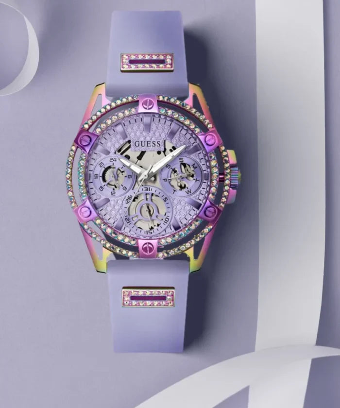 GUESS Purple Iridescent Multi-function Ladies Watch - GW0536L4