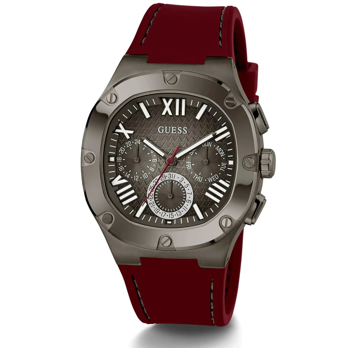 GUESS 42mm Red Strap Gunmetal Men's Watch - GW0571G4