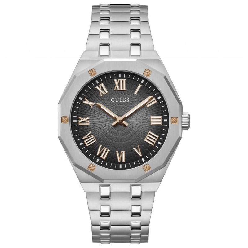 Guess Silver-Tone Sunburst Analog Men's Watch - GW0575G1