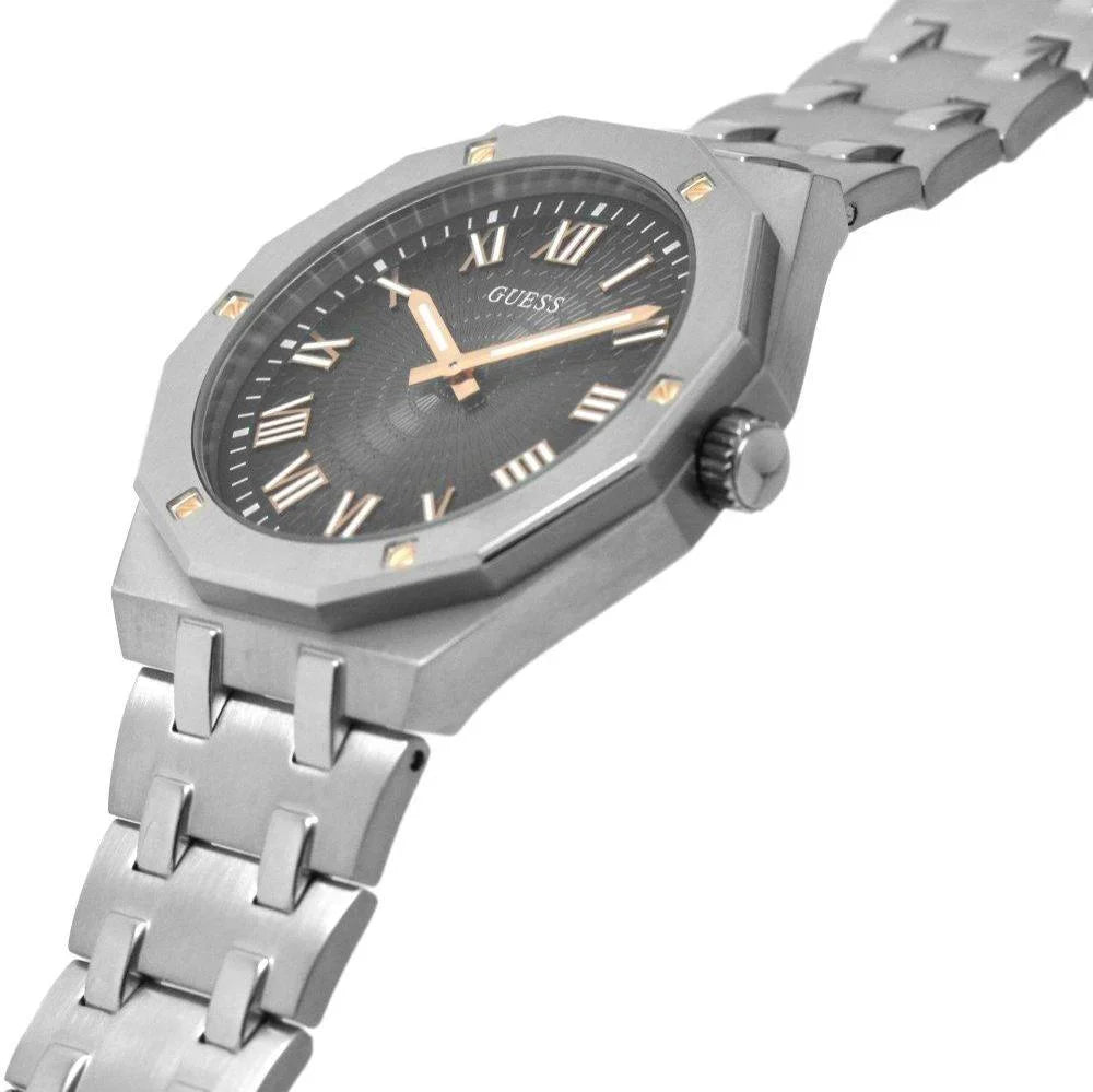 Guess Silver-Tone Sunburst Analog Men's Watch - GW0575G1