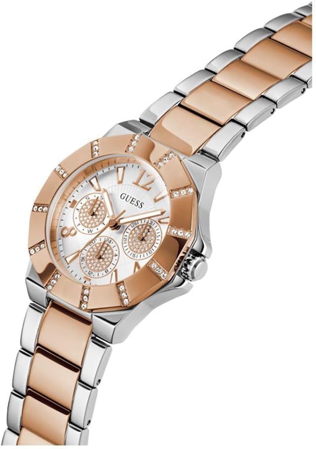 Guess Quartz Analog Rose Gold & Silver Women's Watch - GW0616L3