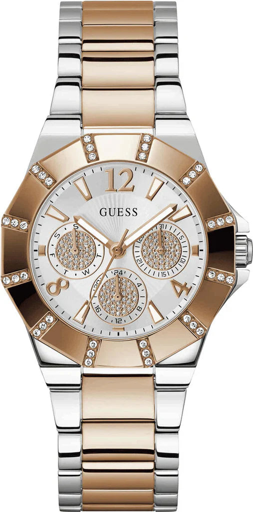 Guess Quartz Analog Rose Gold & Silver Women's Watch - GW0616L3
