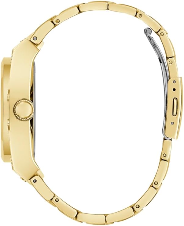 Guess Gold Rectangle Dial Multi-function Men Watch - GW0624G2