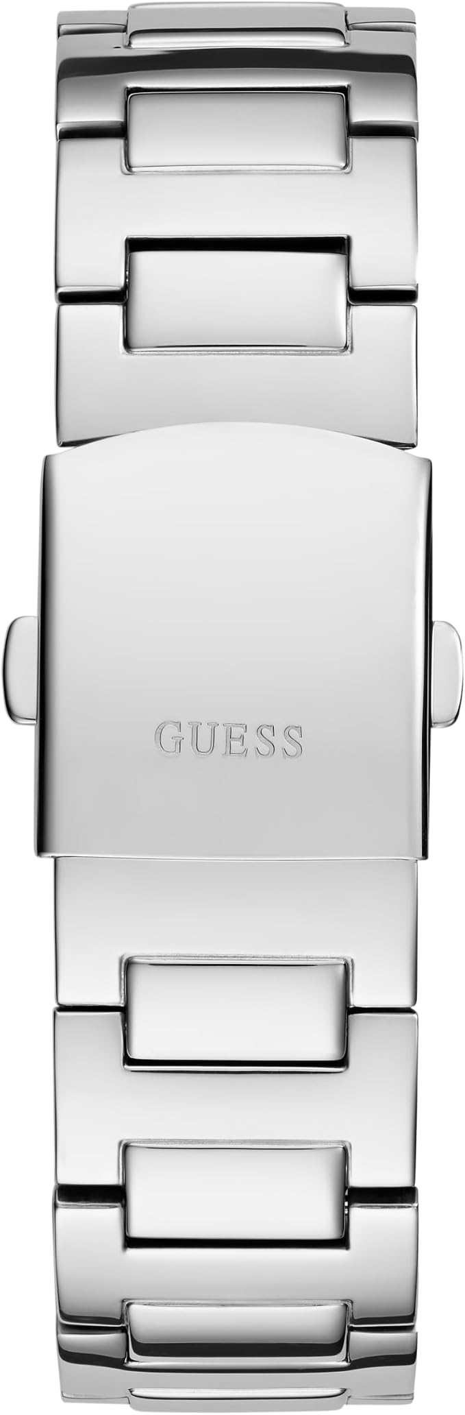 Stainless steel three-link bracelet detail of GUESS GW0662G1 watch