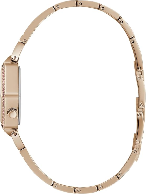GUESS GW0680L3 rose gold bracelet watch displayed on wrist showing side profile
