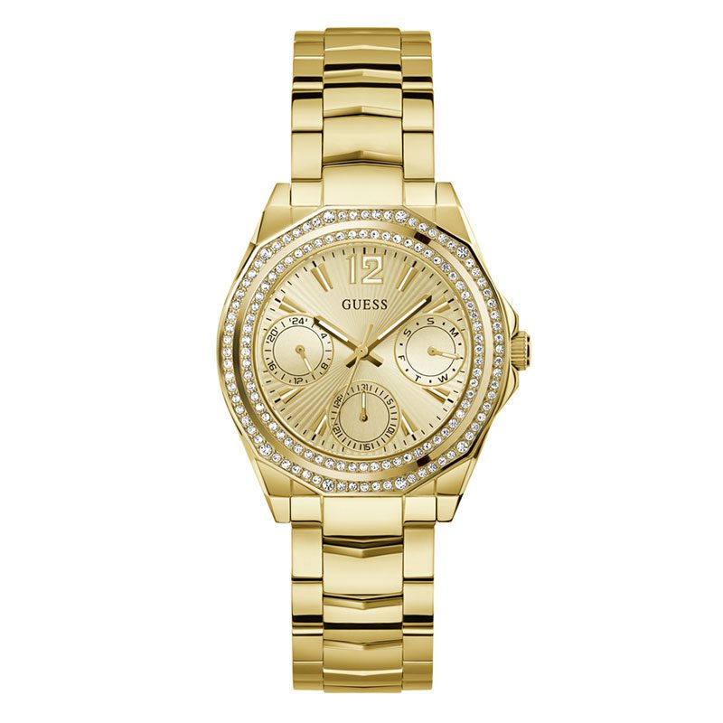 GUESS Silver-Tone and Crystal Multifunction Women's Watch - GW0685L2
