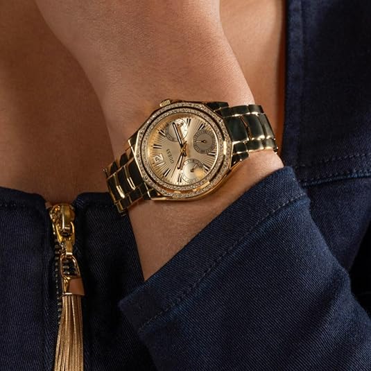 GUESS Silver-Tone and Crystal Multifunction Women's Watch - GW0685L2